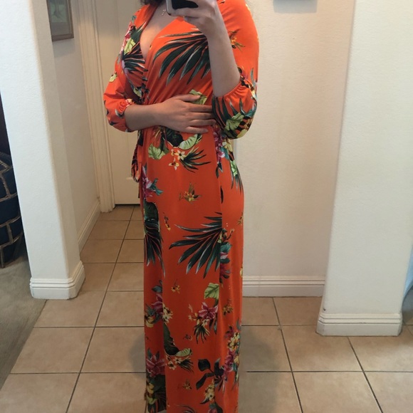 Tropical Print Dress - Picture 3 of 5